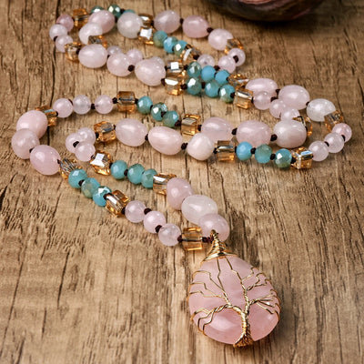 Handmade Sweet Water Droplets Heart Shape natural stone Pendant Necklace In Bulk