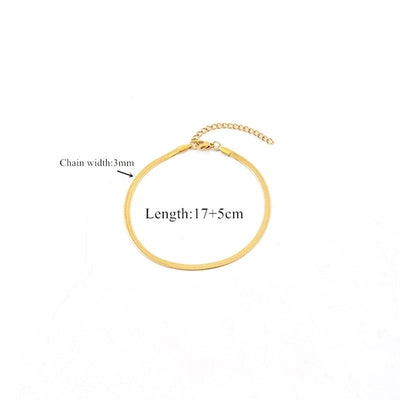Elegant Simple Style Classic Style Chains Print 201 Stainless Steel Bracelets In Bulk