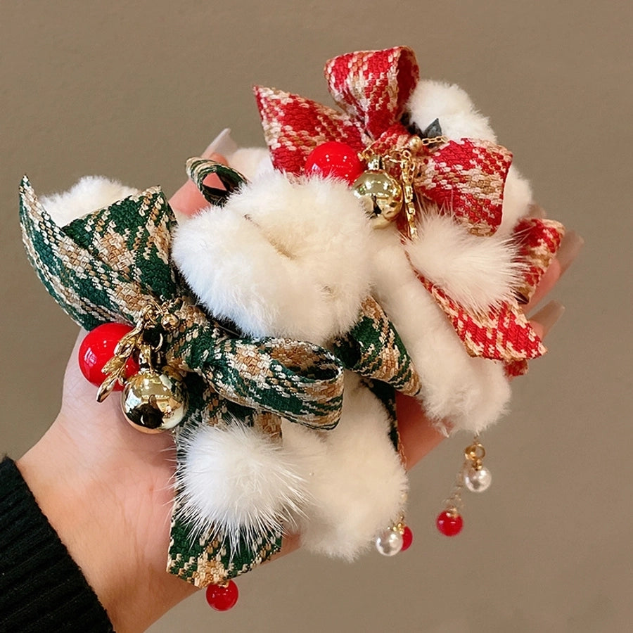 Christmas Casual Simple Style Streetwear Women's Bow Knot Arylic Alloy Hair Claws