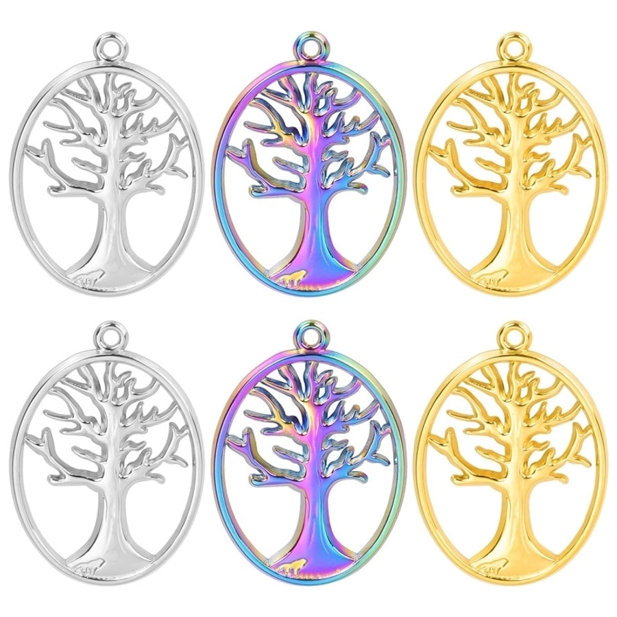 Jewelry Basic Modern Style Classic Style Life Tree 304 Stainless Steel 18K Gold Plated Plating Pendant Necklace