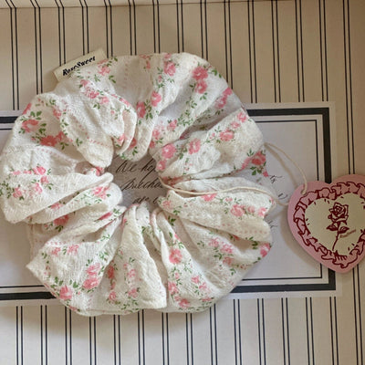 Small sweet summer garden Korean  floral lace hair band French super fairy Western style large intestine ring hair accessories