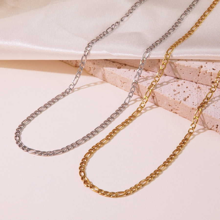 Jewelry Simple Style Classic Style Streetwear Geometric 304 Stainless Steel 18K Gold Plated Bracelets Necklace