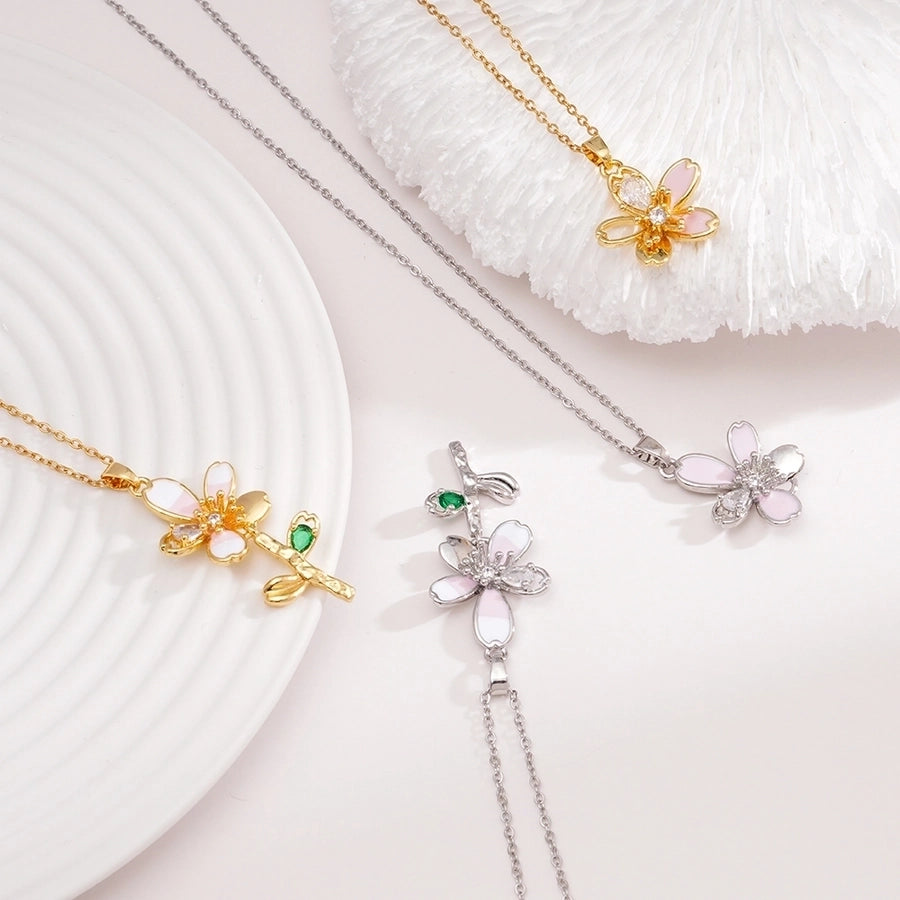 Jewelry Glam Lady Sexy Flower 304 Stainless Steel Copper Necklace