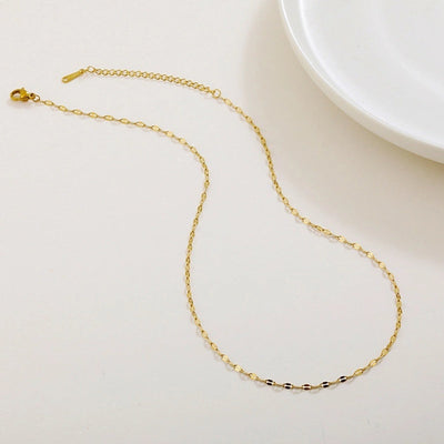 Jewelry Simple Style Geometric Solid Color Titanium Steel Chain Necklace