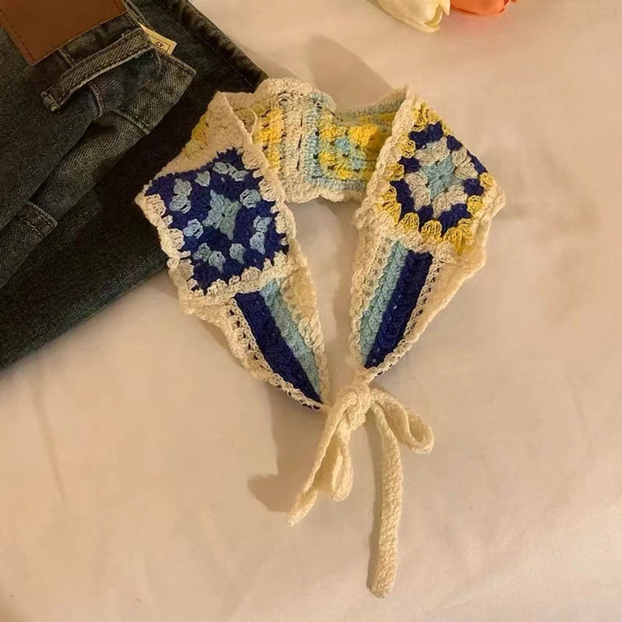 Women's IG Style Casual Plaid Rhombus Knit scarf