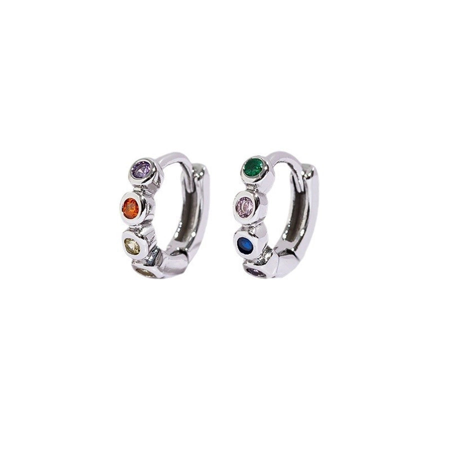 1 Pair Simple Style Geometric Plating Copper Zircon Earrings