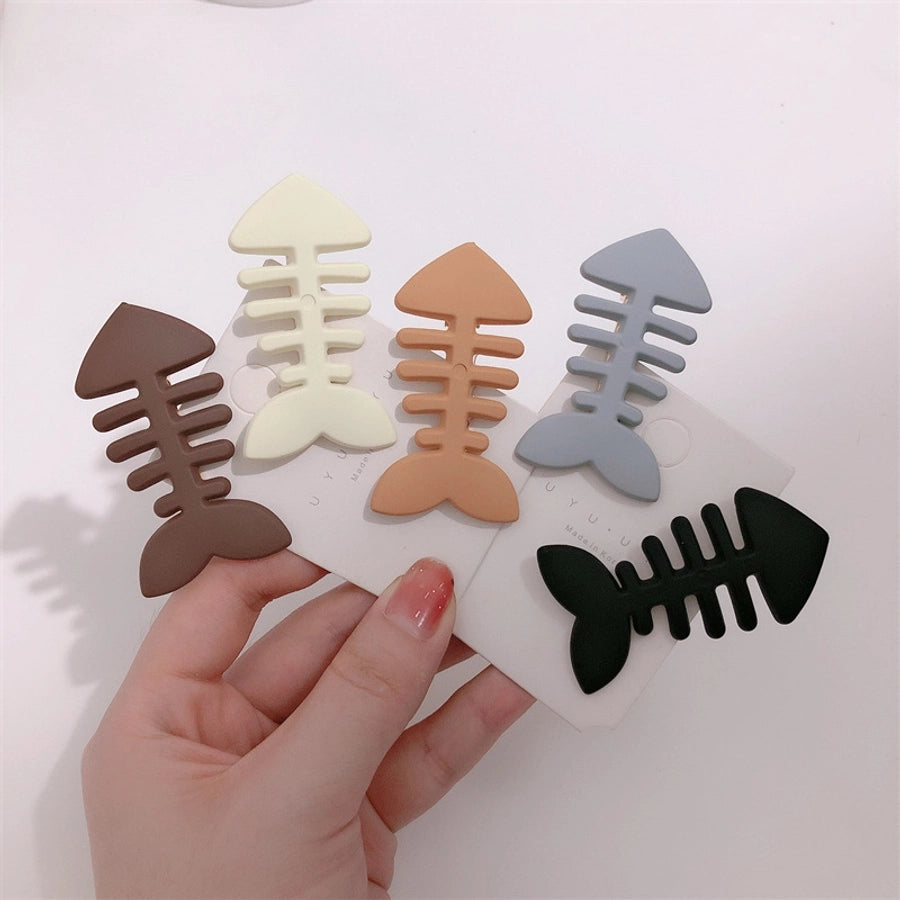 New Japanese and Korean Style Simple Candy Color Fish Bone Hairpin Cute Fun Side Front Fringe Hairpin Hairpin Hairpin Headwear for Women