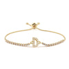 Copper Inlay Letter Zircon Bracelets