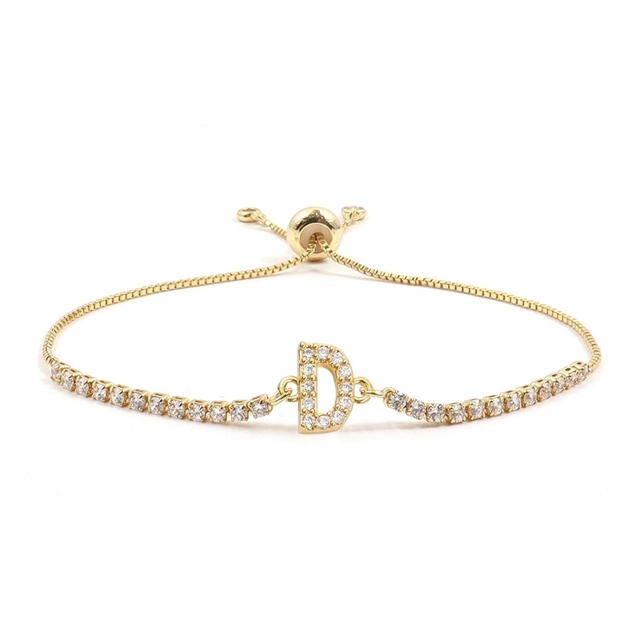 Copper Inlay Letter Zircon Bracelets