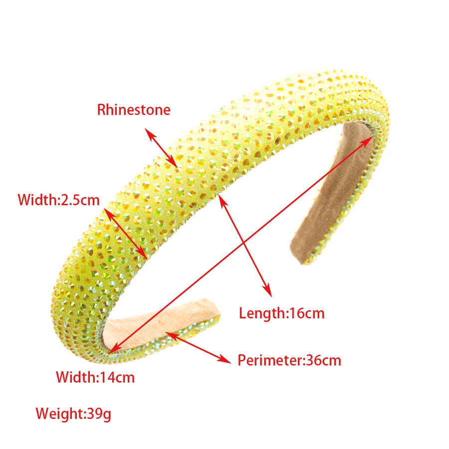 casual solid color cloth inlay artificial rhinestones hair band