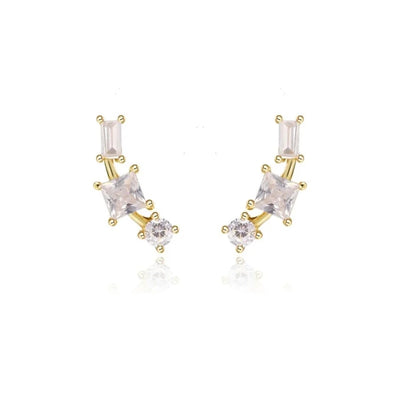 1 Pair Casual Elegant Geometric Copper Zircon Drop Earrings Ear Studs