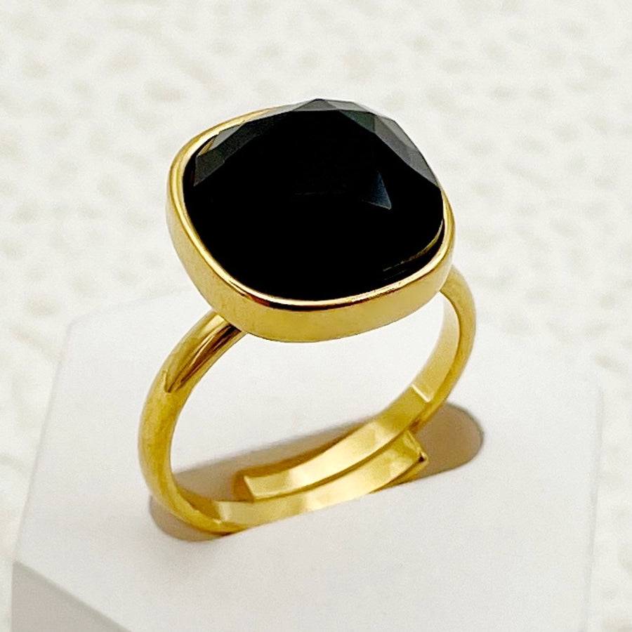 Jewelry Casual Modern Style Roman Style Geometric Heart Shape 304 Stainless Steel Zircon 14K Gold Plated Enamel Plating Inlay Rings