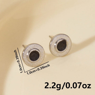 1 Pair Elegant Geometric Round 304 Stainless Steel Ear Studs