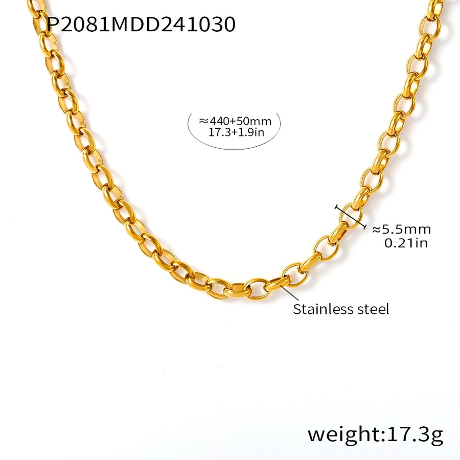 Jewelry Elegant Circle 304 Stainless Steel Rhinestones Glass Stone 18K Gold Plated Plating Inlay Earrings Necklace