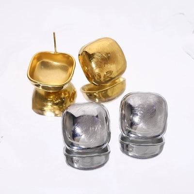 1 Pair French Style Simple Style Classic Style Geometric Polishing Plating 304 Stainless Steel 18K Gold Plated Ear Studs