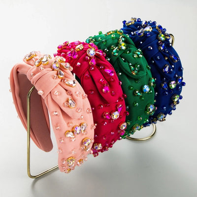 luxurious knot cloth rhinestone inlay rhinestones hair band