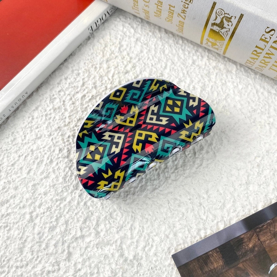 Women's Casual Bohemian Printing Acetic acid sheets Hair Claws