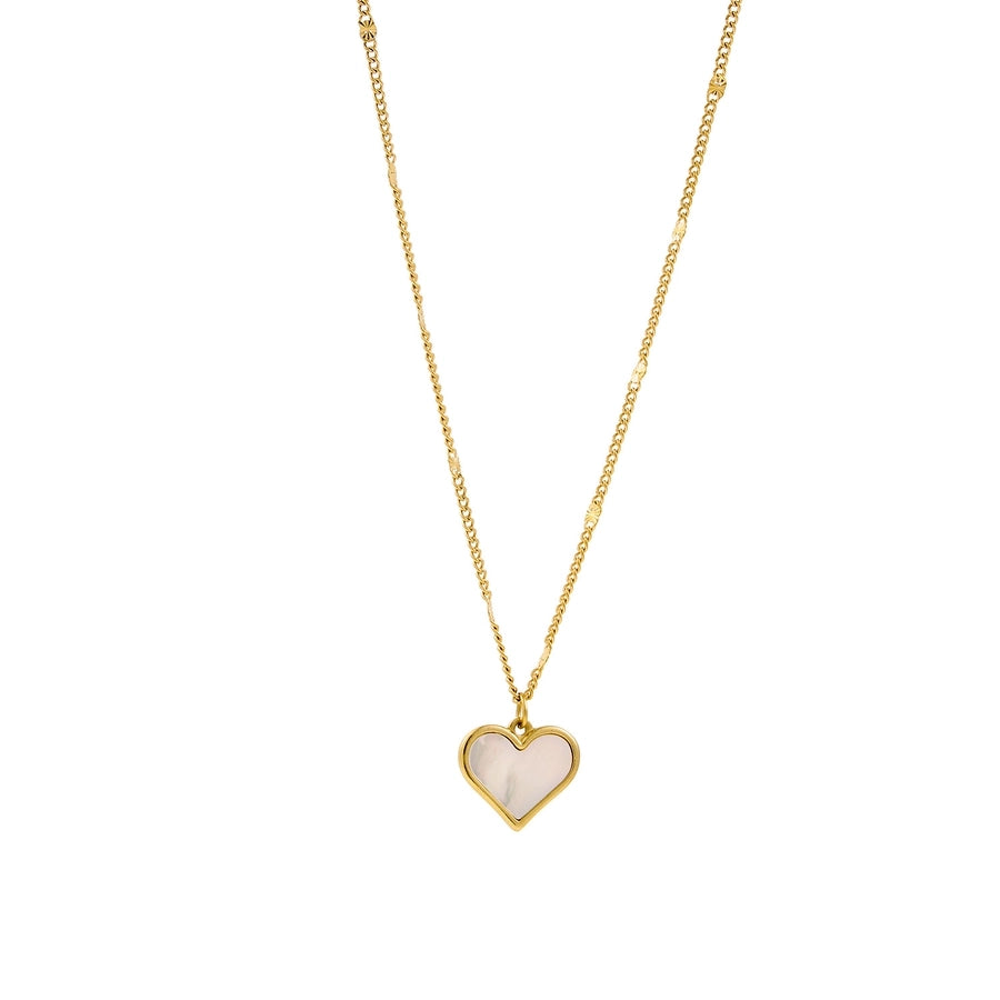Jewelry Simple Style Heart Shape 304 Stainless Steel 18K Gold Plated Pendant Necklace
