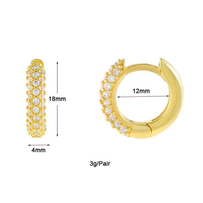 1 Pair Simple Style Geometric Inlay Copper Zircon Gold Plated Ear Studs