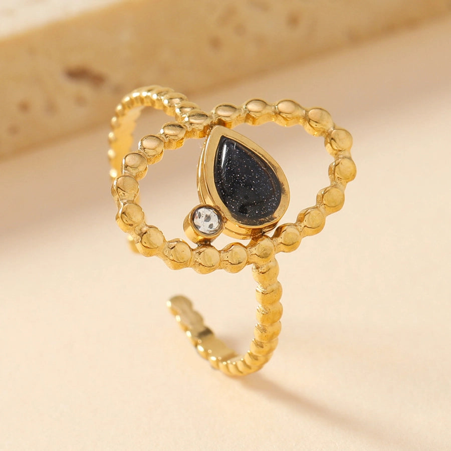 Jewelry Elegant Water Droplets Titanium Steel Open Rings