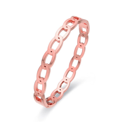 Casual Elegant Simple Style Geometric Titanium Steel Rose Gold Plated White Gold Plated Gold Plated Bangle In Bulk