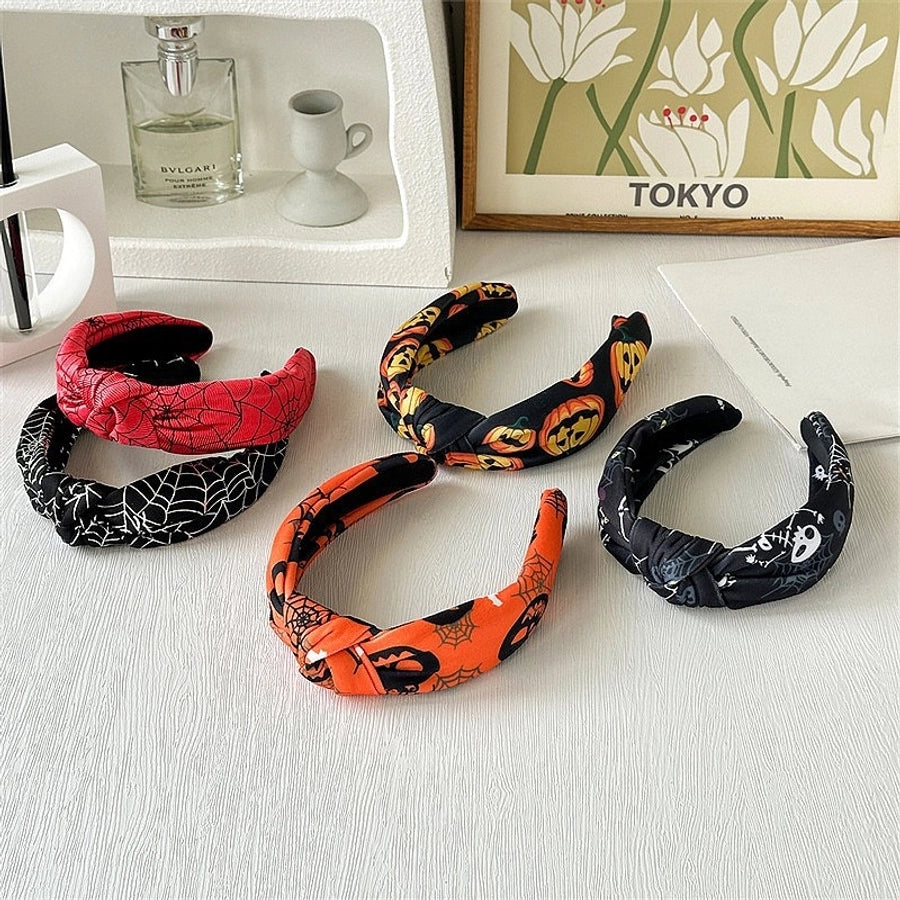 Women's Shiny Spider Web Skull Cloth Hair Band
