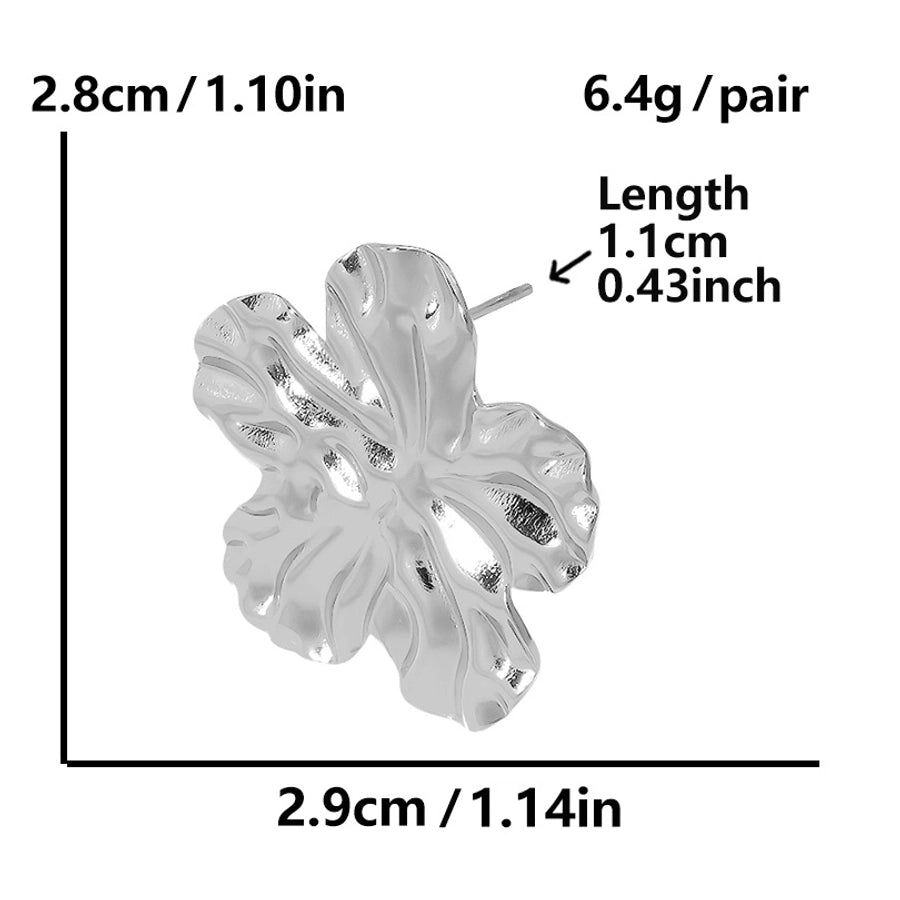 1 Pair Basic Simple Style Flower Plating 304 Stainless Steel Ear Studs