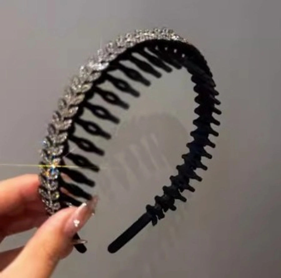 Women's Sweet Shiny Flower Arylic Inlay Rhinestones Pearl Hair Band