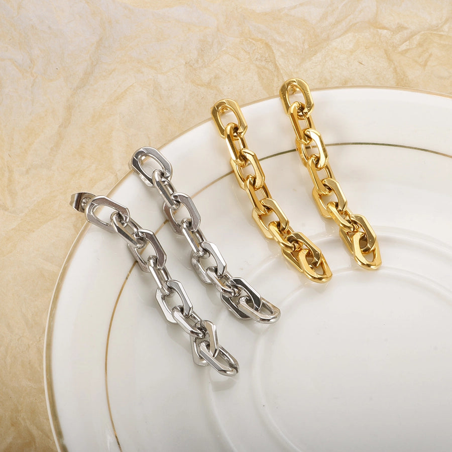 Jewelry Simple Style Geometric 304 Stainless Steel Plating Bracelets Earrings Necklace