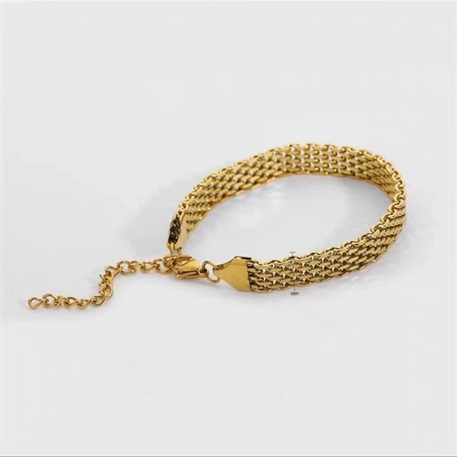new  trend chain metal thick titanium steel bracelet women's clavicle chain woven snake bone chain jewelry