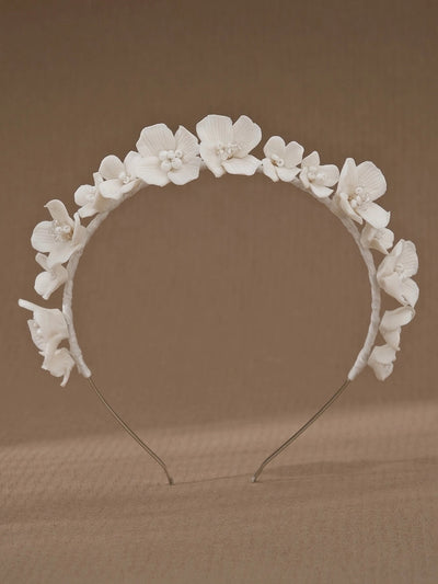 elegant retro lady flower ceramics hair band