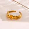Jewelry Simple Style Spiral 304 Stainless Steel 18K Gold Plated Polishing Rings