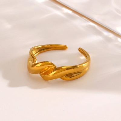 Jewelry Simple Style Spiral 304 Stainless Steel 18K Gold Plated Polishing Rings