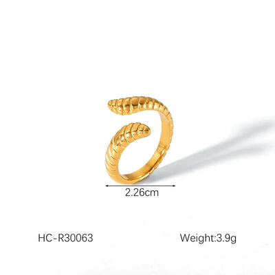 Jewelry IG Style Classic Style Irregular Geometric 304 Stainless Steel Titanium Steel 18K Gold Plated Open Rings