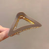 Women's Sweet Simple Style Triangle Alloy Resin Hollow Out Hair Claws