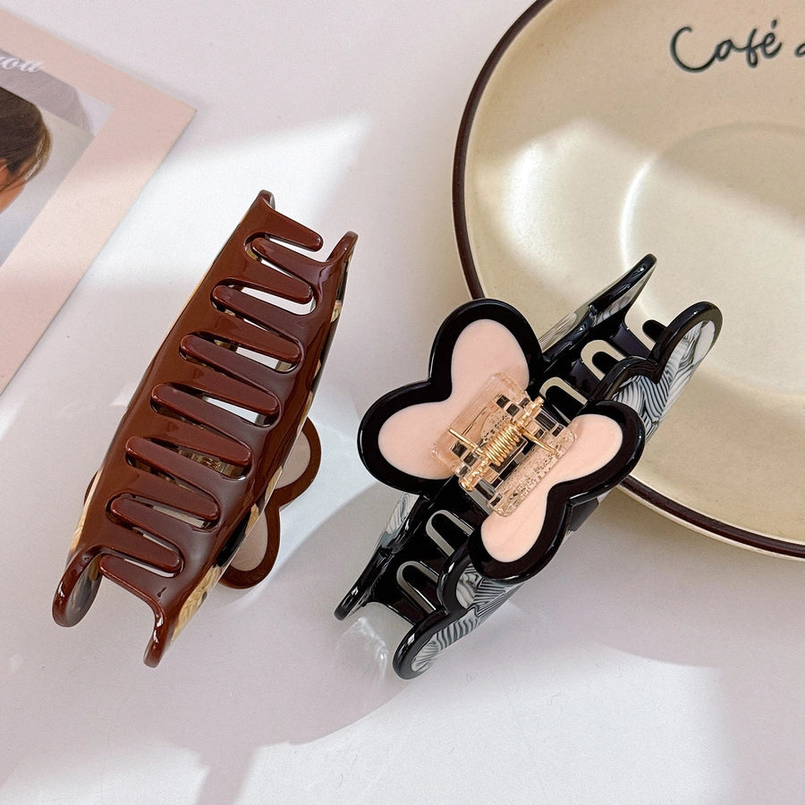 Women's Retro Geometric Heart Shape Acetic acid sheets Hair Claws