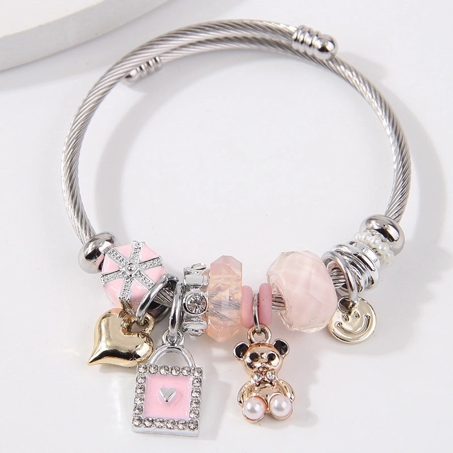 Elegant Lady Modern Style Bear 304 Stainless Steel Alloy Bangle In Bulk