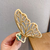 simple style solid color alloy resin hollow out hair claws