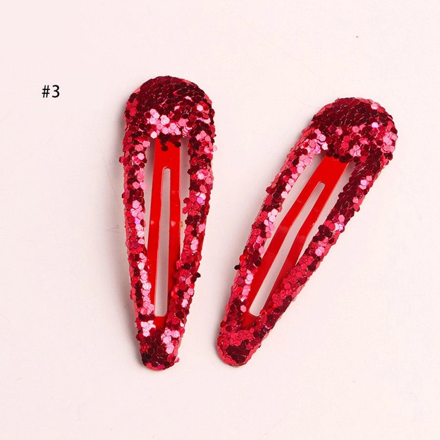 girl's simple style water droplets sequin hair clip