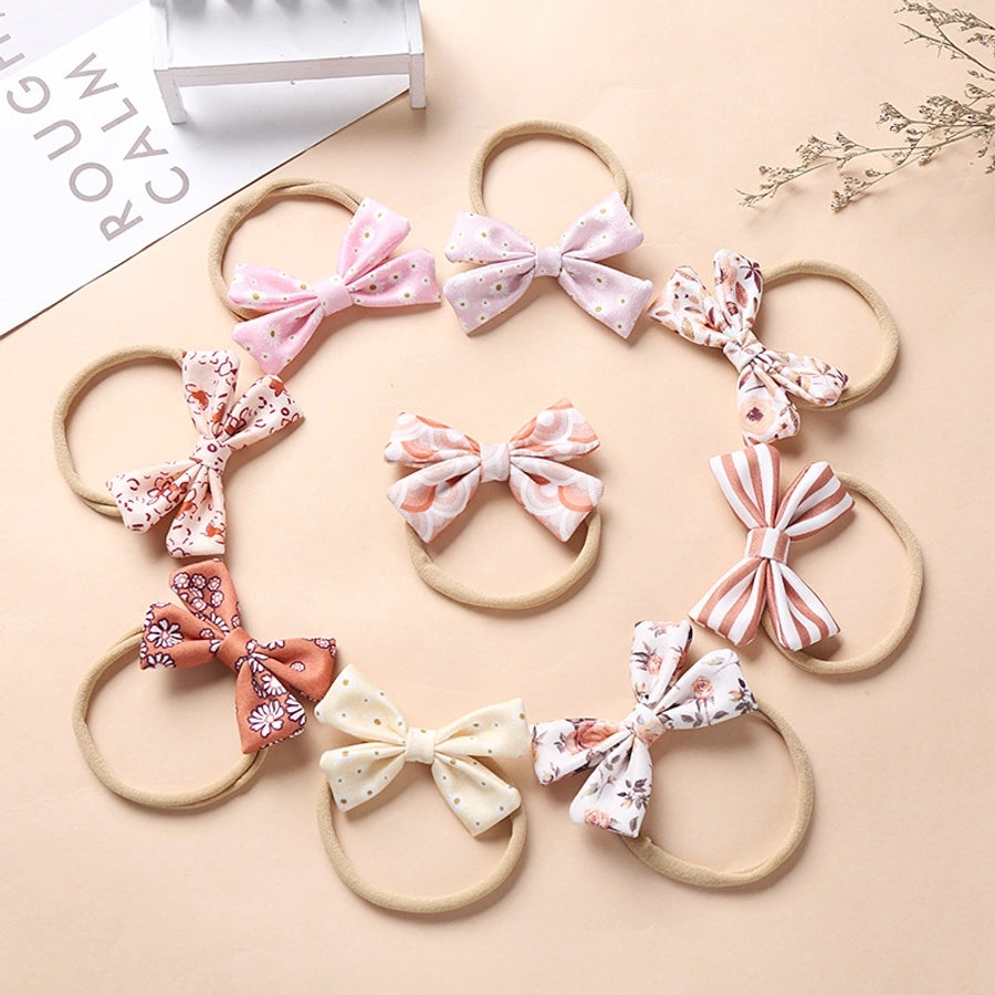fashion bow floral nylon soft infant baby headband