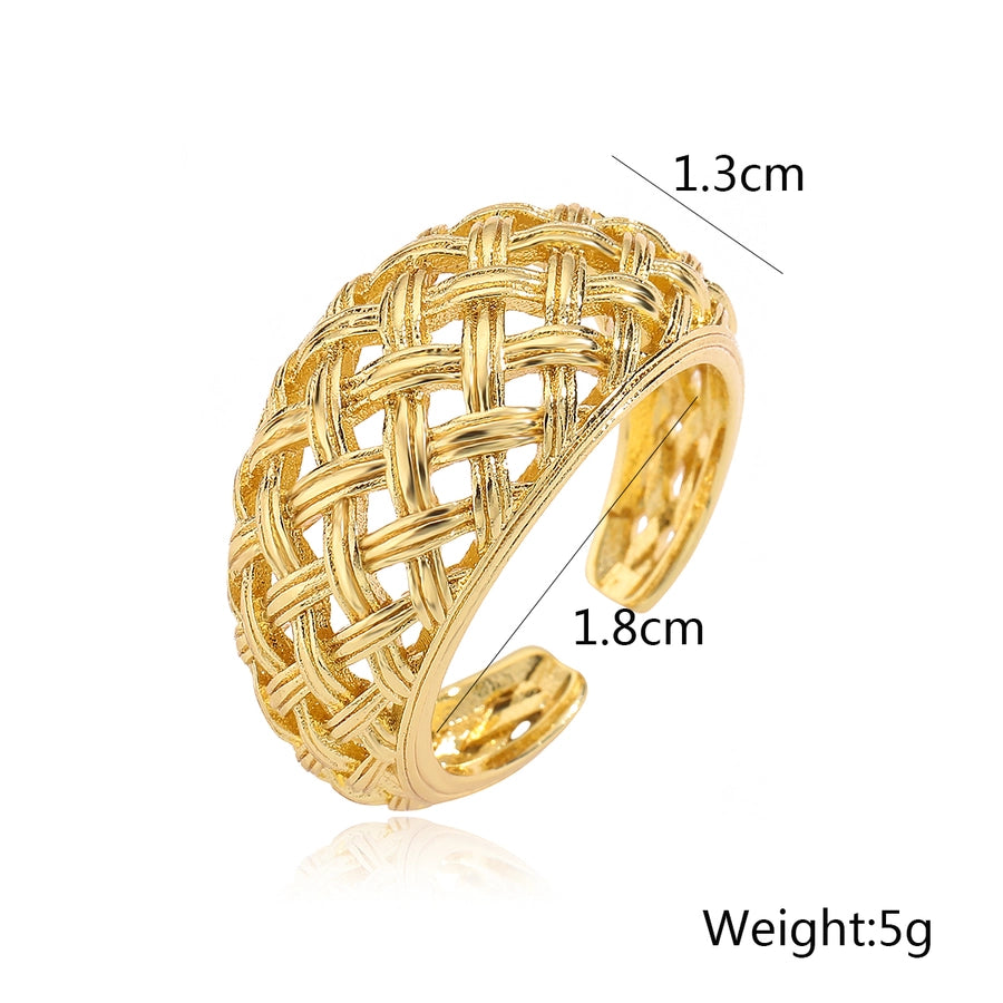 Copper Geometric Open Rings