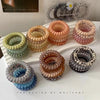 Fashionable Color Telephone Line Hair Ring Headwear Women's High Elastic Durable Tie Hair Rope Rubber Tendon Simple Tie Hair Rope