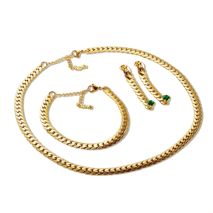 Jewelry Casual Simple Style Geometric 304 Stainless Steel Plating Bracelets Earrings Necklace