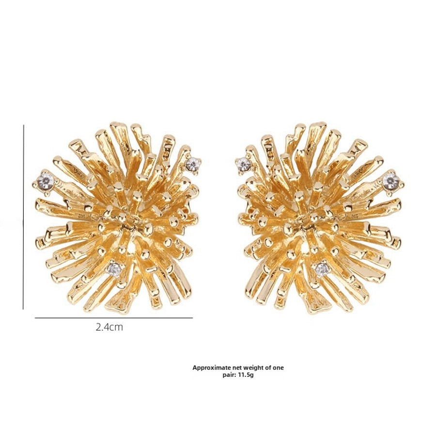 s925 silver needle retro exaggerated fireworks earrings elegant earrings irregular simple unique earrings