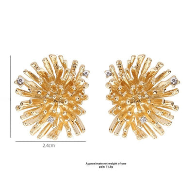 s925 silver needle retro exaggerated fireworks earrings elegant earrings irregular simple unique earrings