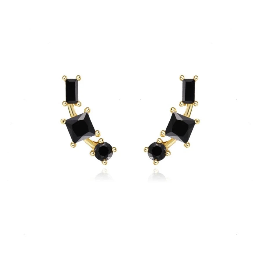 1 Pair Casual Elegant Geometric Copper Zircon Drop Earrings Ear Studs