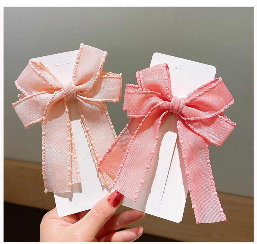 kid's elegant cute bow knot cloth ribbon hair clip