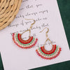 bohemian sector synthetic gemstones shell copper tassel mesh women's ear hook