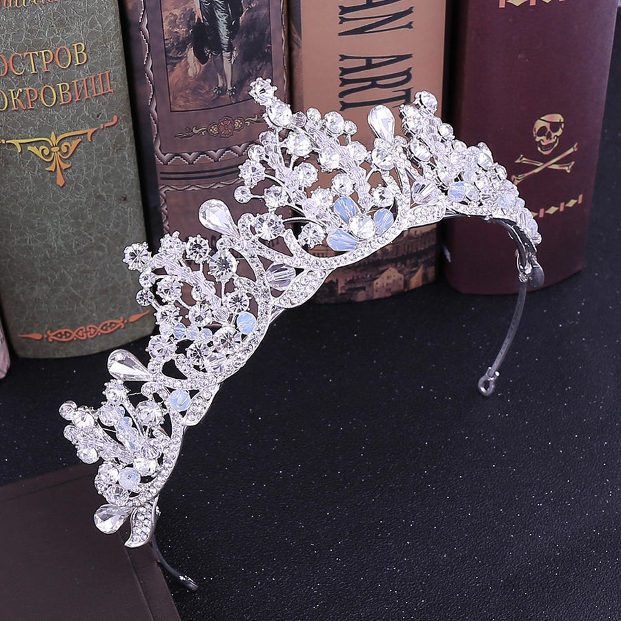 fashion crown flower alloy rhinestone crown 1 piece