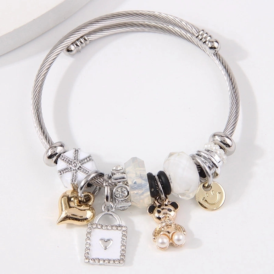 Elegant Lady Modern Style Bear 304 Stainless Steel Alloy Bangle In Bulk